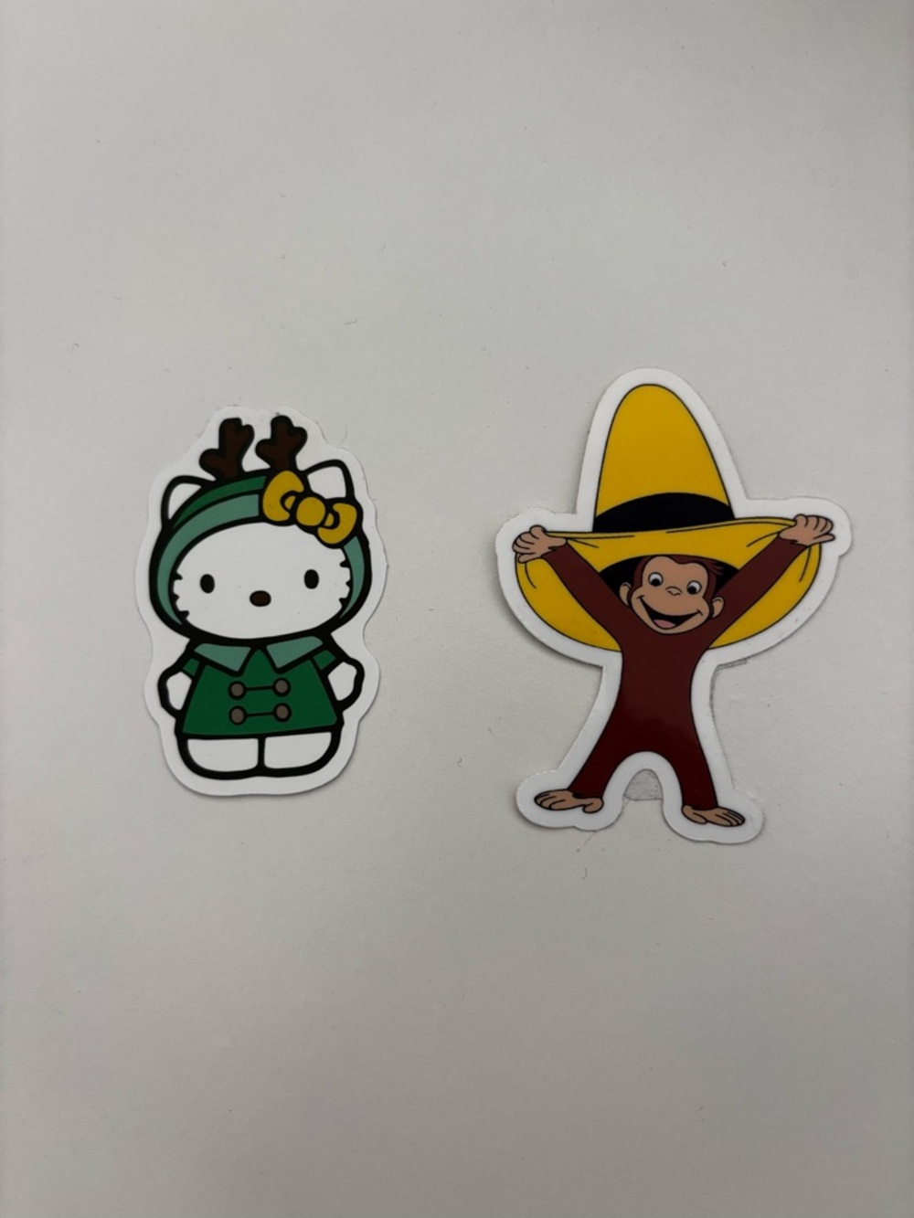 Hello Kitty Green and Yellow Holiday Stickers